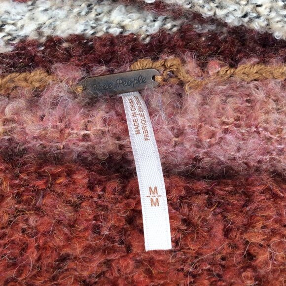 NWT Free People My Girl Sweater Women Size Medium Sunburst Combo Crop Turtleneck - Picture 10 of 12